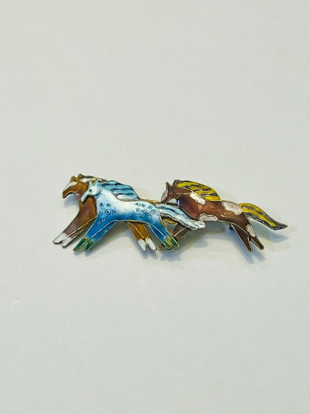 Coldwater Creek Enamel over Sterling Silver Running Horse Pin "REAR"